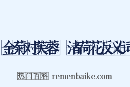 金菊对芙蓉·渚荷花反义词是什么意思的图片